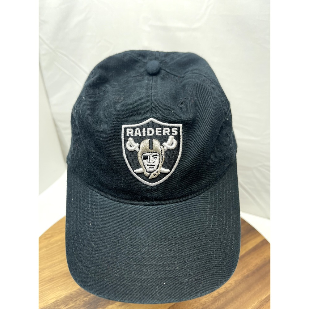 Vintage LA RAIDERS Hat Cap Strap Back Reebok NFL Football Adjustable Black